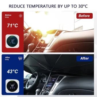 Car Windshield Sun Shade with Heat Insulation and UV Protection – Foldable Auto Sun Shield Cover – Image 2