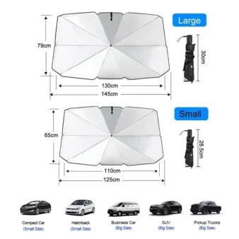 Car Windshield Sun Shade with Heat Insulation and UV Protection – Foldable Auto Sun Shield Cover – Image 3