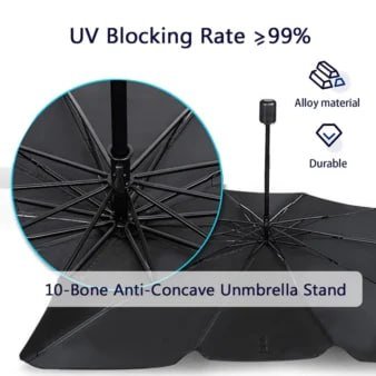 Car Windshield Sun Shade with Heat Insulation and UV Protection – Foldable Auto Sun Shield Cover – Image 4