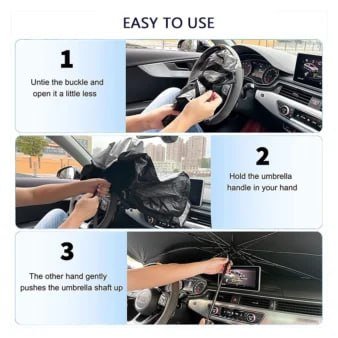 Car Windshield Sun Shade with Heat Insulation and UV Protection – Foldable Auto Sun Shield Cover – Image 8